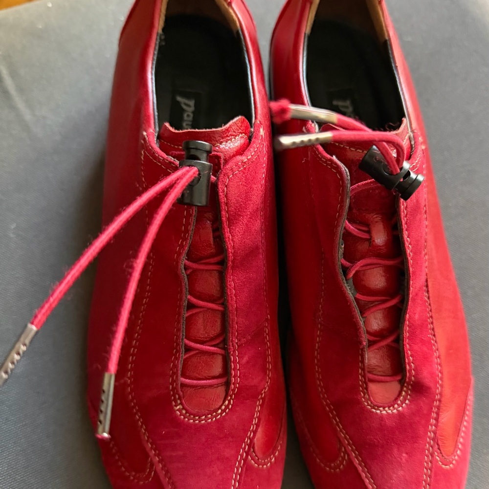 Paul Green Red Leather Women's Loafers - Picture 15 of 16